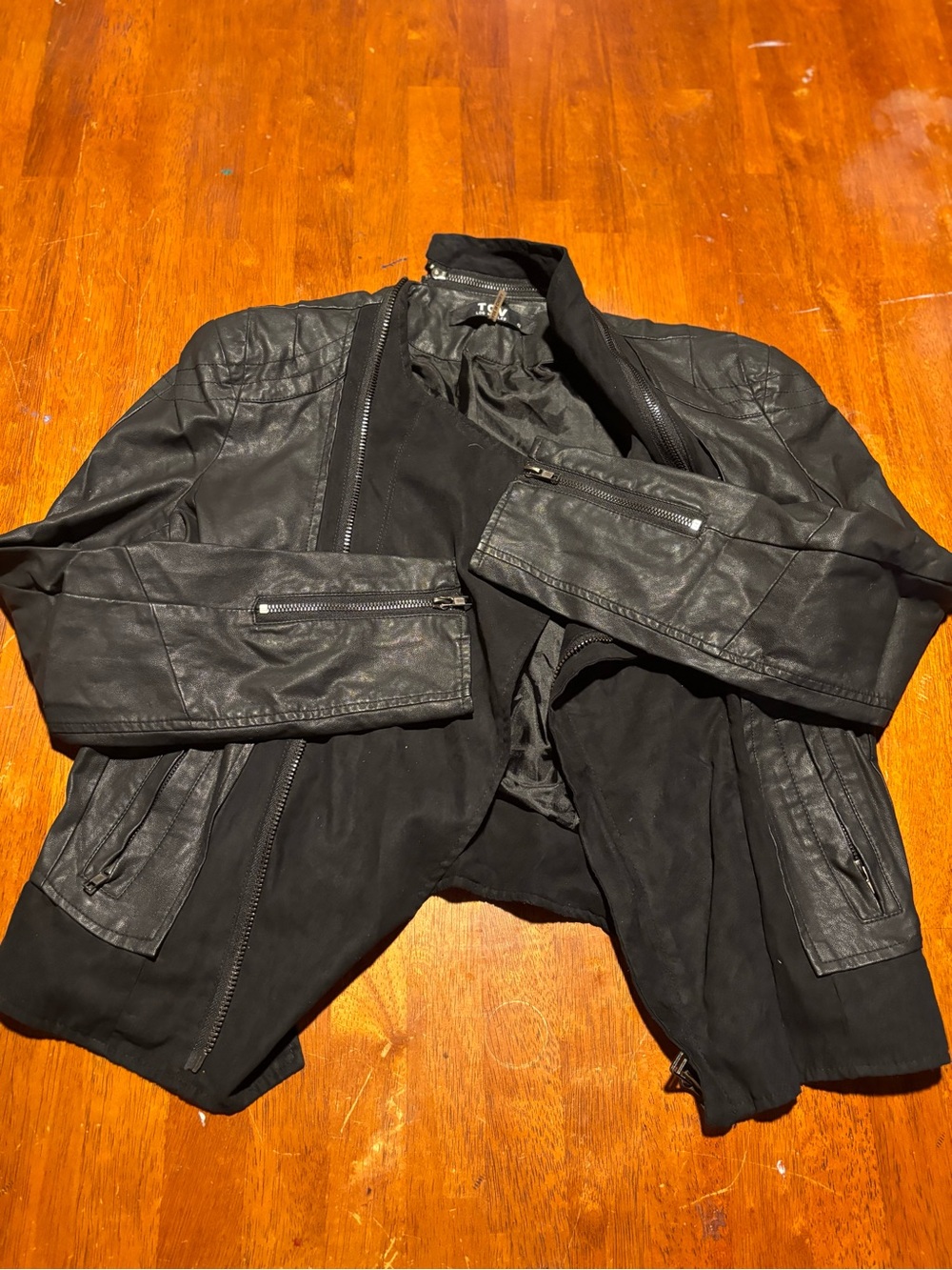 Women’s Black Mixed-Media Bomber Jacket